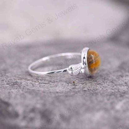 Top Quality Solid 925 Sterling Silver Golden Rutile 10MM Round Cab Gemstone Handmade Ring Fine Wholesale Jewelry Manufactures