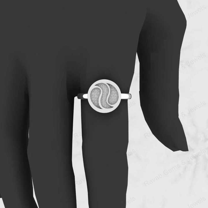 925 Sterling Silver Yin Yang Symbol Blank Bezel Semi Mount Setting Ring Good for Resin Ashes Work Keepsake Breastmilk Jewelry