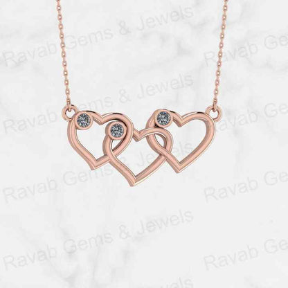 Top Quality Genuine Solid 925 Sterling Silver Simple Triple Link Heart Pendant Necklace Valentine Gift Engagement Fine Jewelry