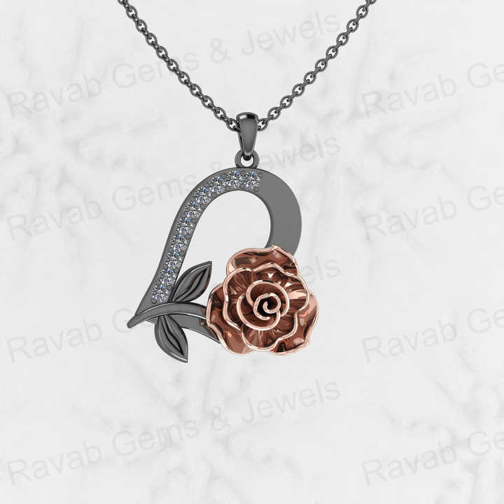 Best Selling 22mm Minimalist Floral Love Heart Pendant Necklace Women 925 Genuine Silver CZ Dainty Crystal Fine Jewelry Keepsake