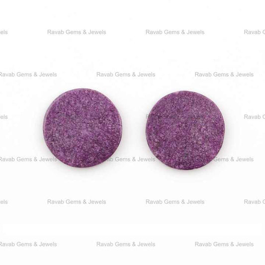 High Quality 12mm Coin Natural Smooth Purple Lepidolite Gemstone Calibrated Loose Stones for Wholesale Fine Jewelry Making