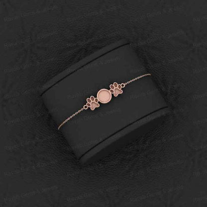 Solid 925 Sterling Silver Dog Paw Round Charm Bracelet Quality 18K Gold Plated Ashes Resin Work Breastmilk Keepsake Fine Jewelry