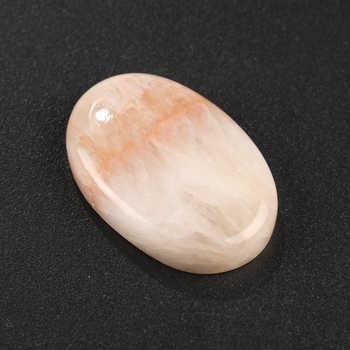 Best Selling 20x30mm Natural Pink Scolecite Flatback Cabochons High-Polished Quartz Gemstone Smooth Oval Shape Jewelry Making