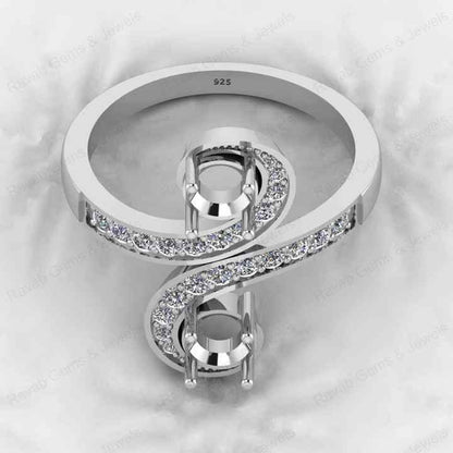 Genuine 925 Sterling Silver 5mm Twisted Band Semi Mount Adjustable Ring Resin Ashes Work Keepsake Breastmilk Wholesale Jewelry
