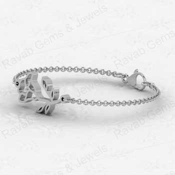 Christmas Sale Solid 925 Sterling Silver Rose Flower Bracelet Link Chain Mother Gift Handmade Fine Fashionable Jewelry