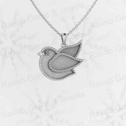 Top Quality Solid 925 Silver 20x23mm Peace Dove Faith Pigeon Semi Mount Charm Pendant Setting for Keepsake & Breastmilk Jewelry
