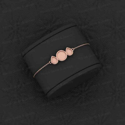Best Quality 925 Solid Silver Semi Mount Bracelet Round & Pear Good For Resin & Ashes Work Keepsake Breastmilk Jewelry Findings