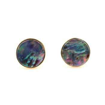 Latest Design Multi Abalone Shell Gemstone Stud Earrings Wholesale Handmade 18k Gold Plated 925 Sterling Silver Earrings