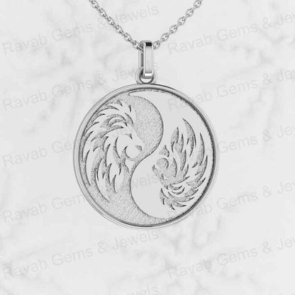 Top Quality Solid 925 Sterling Silver Engraved Lion Head Pendant for Men's Fine Handmade 18 Inch Necklace Christmas Fine Gift
