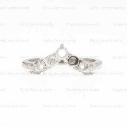 2024 Wholesale Semi Mount Wedding Engagement Ring Claw Blank Prong Setting Base 3mm Round for Breastmilk & Keepsake DIY Jewelry