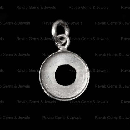 Top Quality 925 Sterling Silver 10mm Round Collet Bezel Cup Blank Mounting Charm Pendant Setting for Making DIY Jewelry Finding