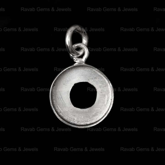 Top Quality 925 Sterling Silver 10mm Round Collet Bezel Cup Blank Mounting Charm Pendant Setting for Making DIY Jewelry Finding