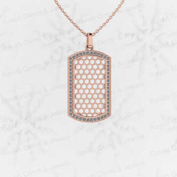 Solid 925 Silver CZ Diamond Personalized Rectangular Pattern Fine Pendant Necklace Men Hip Pop Style Zircon Fine Pendants Charms