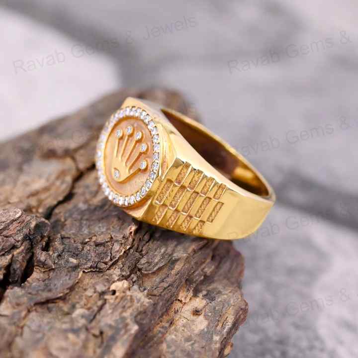 New Arrival Solid 925 Sterling Silver Ottoman Style CZ Prong Setting King Of Crown Signet Ring For Men's Fine Handmade Jewelry