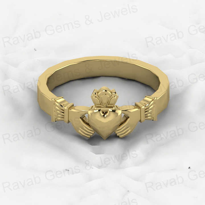 High Quality Genuine 925 Sterling Solid Silver Customized Celtic Claddagh Attractive Design Ring for Women Designer Jewelry