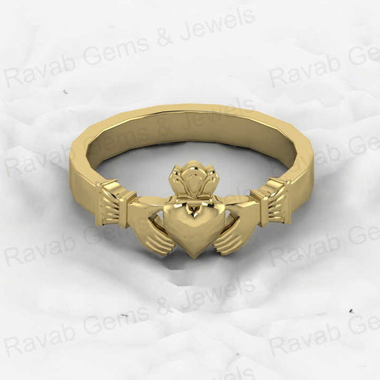 High Quality Genuine 925 Sterling Solid Silver Customized Celtic Claddagh Attractive Design Ring for Women Designer Jewelry
