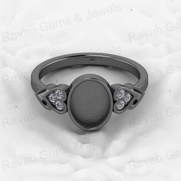 Best Selling 925 Sterling Silver 7X9mm Oval With CZ Semi Mount Ring Setting Resin Ashes Breastmilk Keepsake Jewelry Findings