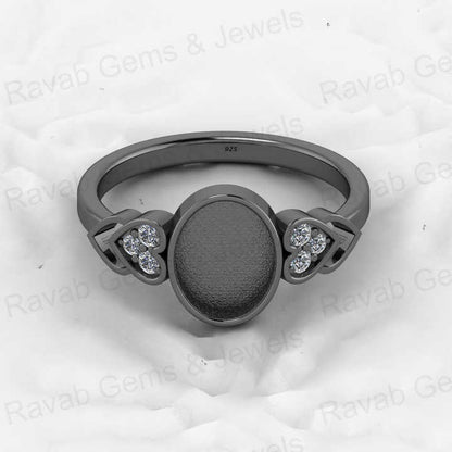 Best Selling 925 Sterling Silver 7X9mm Oval With CZ Semi Mount Ring Setting Resin Ashes Breastmilk Keepsake Jewelry Findings