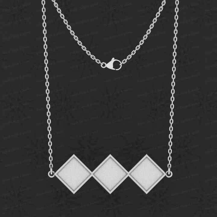 Superb 925 Square Kite Shape Collet Bezel Cup Semi Mount Charm Pendant Necklace Setting Valentine Jewelry Findings Components