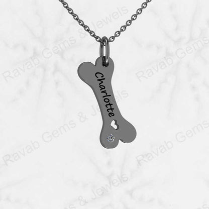 Christmas Sale Solid 925 Sterling Silver Engraved Dog Bone Personalized Dog Name Necklace Pendant Fine Handmade Jewelry