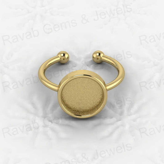 Best Quality Solid 925 Sterling Silver 10mm Semi Mount Ring Adjustable Blank Setting Resin Ashes Jewelry Findings Components