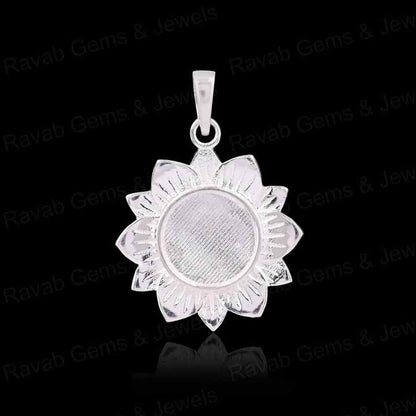 20mm High Quality 925 Silver Sunshine Sunflower Blank Base Pendant Setting DIY Ashes Resin Keepsake Jewelry Findings Components