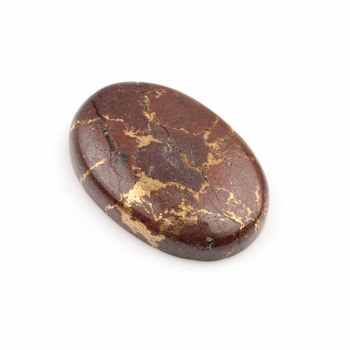 20x30mm Natural Brown Lava Copper Composite Puffy Loose Gemstone Oval Shape Smooth Flatback Cabochon for Jewelry Making