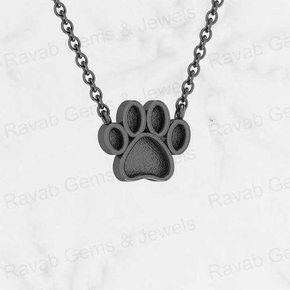 Solid 925 Sterling Silver 14mm Baby Dog Foot Print Semi Mount Blank Base Charm Pendant for Resin & Ashes Work Jewelry Components