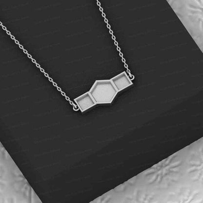 Solid 925 Silver Hexagon Square Collet Bezel Cup Semi Mounting Charm Pendant Necklace Setting for Ashes Stone Resin DIY Jewelry
