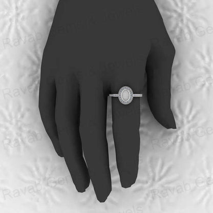Genuine 925 Solid Sterling Silver 6x4mm Semi Mount Blank Bezel Setting Halo Ring for Breastmilk & Keepsake Resin Ceramic Jewelry