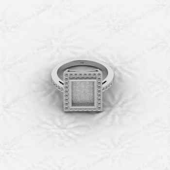 High Quality 925 Silver Rectangle 8x10mm Semi Mount Blank Setting Ring for Gemstone Ashes Resin Jewelry Supply