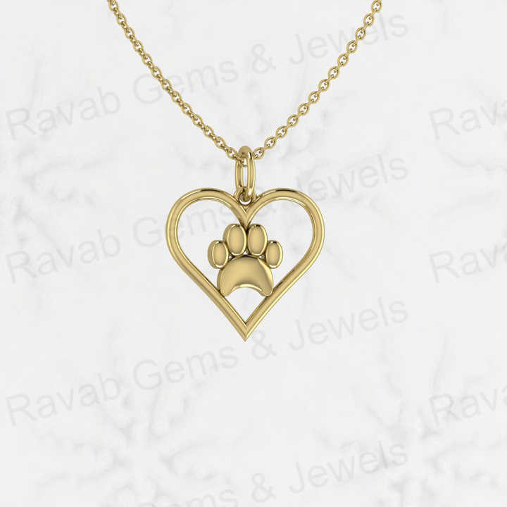 New Arrival Genuine 925 Sterling Silver Heart Shape With Dog Foot Print 19x20mm Pendant for Women Memorial Fine Jewelry