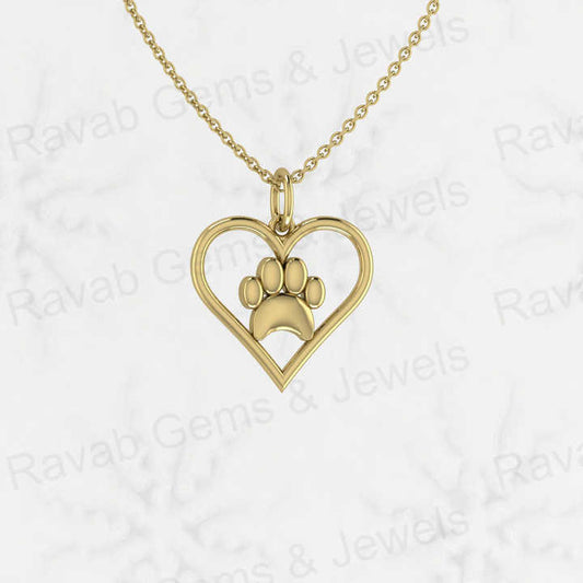 New Arrival Genuine 925 Sterling Silver Heart Shape With Dog Foot Print 19x20mm Pendant for Women Memorial Fine Jewelry