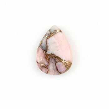 High Quality 16x22mm Pear Shape Briolette Natural Smooth Pink Opal Copper Composite Loose Gemstone Jewelry Making Wholesale