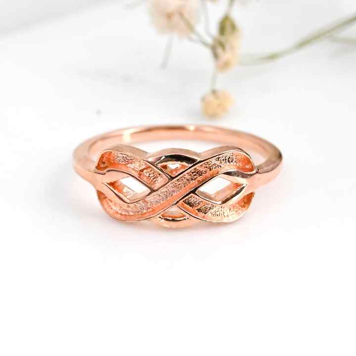 High Quality Handmade 925 Sterling Silver Infinity Rose Gold Plated Ring With Blank Bezel Breastmilk DIY Ashes & Resin Jewelry