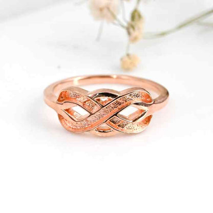 High Quality Handmade 925 Sterling Silver Infinity Rose Gold Plated Ring With Blank Bezel Breastmilk DIY Ashes & Resin Jewelry