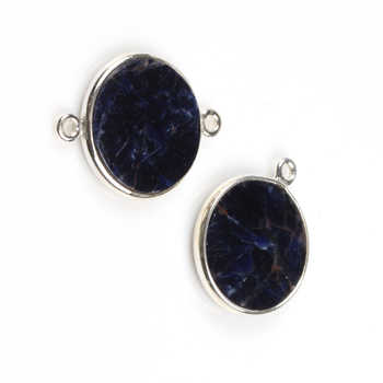 New Arrival Beautiful 12mm Genuine Dark Blue Sodalite Coin Best Quality Handmade Sterling Silver Charm Pendant Fine Pendants