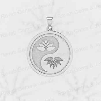 New Arrival Handmade 925 Sterling Silver Yin Yang Flower Design Pendant with 18 Inch Chain Solid Fine Jewelry for Women