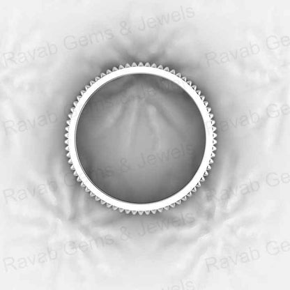 Top Quality Handmade 925 Sterling Silver Gold Vermeil Pyramid Design 5mm Eternity Wide Band Men's Ring Personalized Fine Jewelry