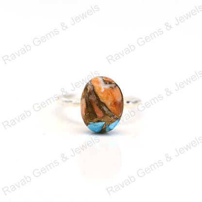 New Arrival Solid 925 Sterling Silver Oyster Turquoise Bezel Setting Ring for Women Handmade Fine Jewelry for Weddings Parties