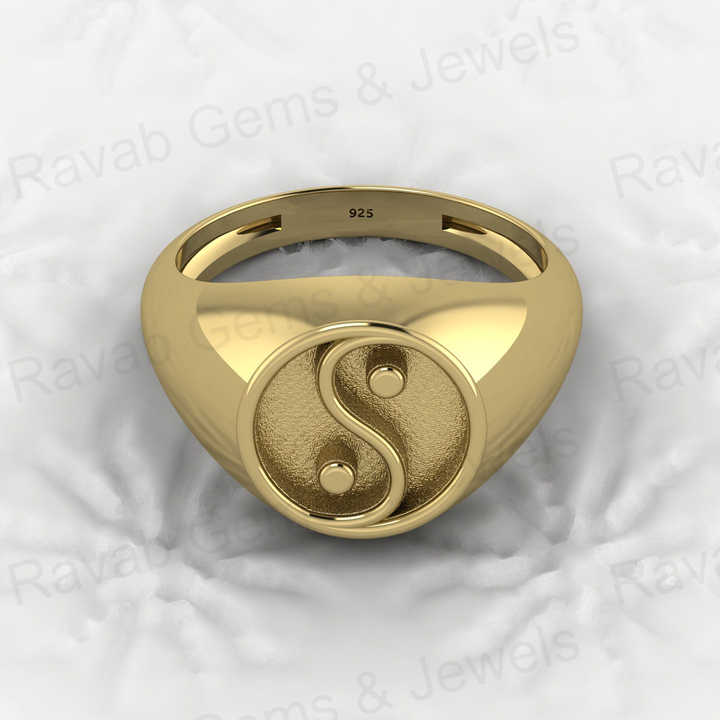 Best Quality Solid 925 Sterling Silver Yin Yang Symbol Semi Mount Blank Setting Ring Good for Resin & Ashes Work Keepsake