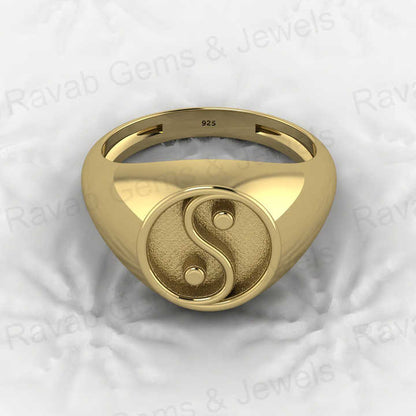 Best Quality Solid 925 Sterling Silver Yin Yang Symbol Semi Mount Blank Setting Ring Good for Resin & Ashes Work Keepsake
