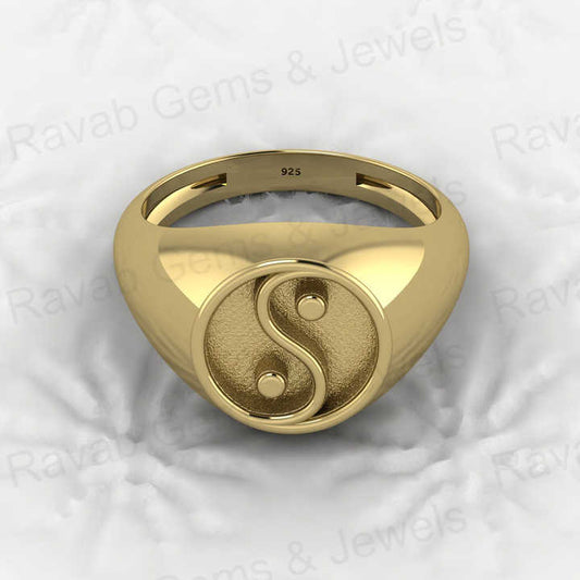 Best Quality Solid 925 Sterling Silver Yin Yang Symbol Semi Mount Blank Setting Ring Good for Resin & Ashes Work Keepsake
