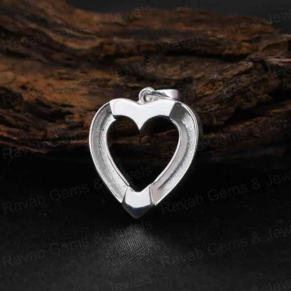 Top Quality 925 Silver 20mm Heart Blank Bezel Horse Hair Pendant Empty Setting Resin Ashes Keepsake Memorial Jewelry Components