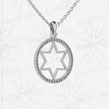Genuine 18\" Solid 925 Sterling Silver Necklace Universal Star Pendant Micro Pave Setting Fine Jewelry Keepsake Pendants Charms
