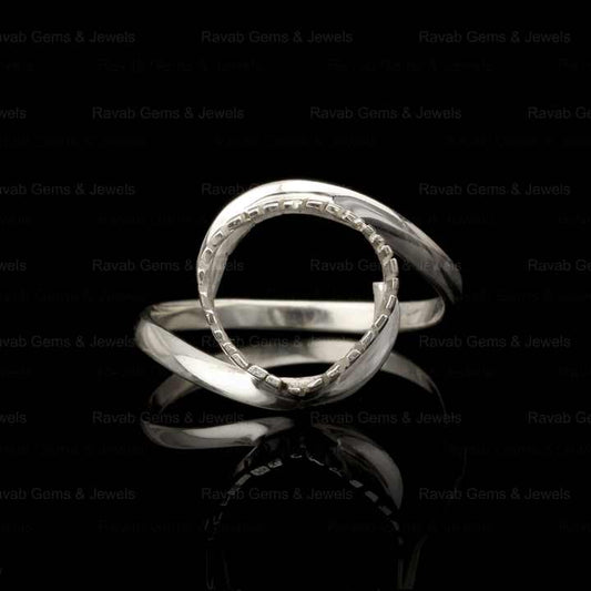 Best Selling Semi Mount 8mm Round 925 Silver Empty Blank Filigree Caw Setting Ring for Mountain Base Inlay DIY Gemstone Jewelry