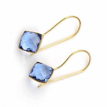 Handmade 925 Sterling Silver Gemstone Earrings Tanzanite Quartz Dangle Jewelry for Women for Parties and Gifts