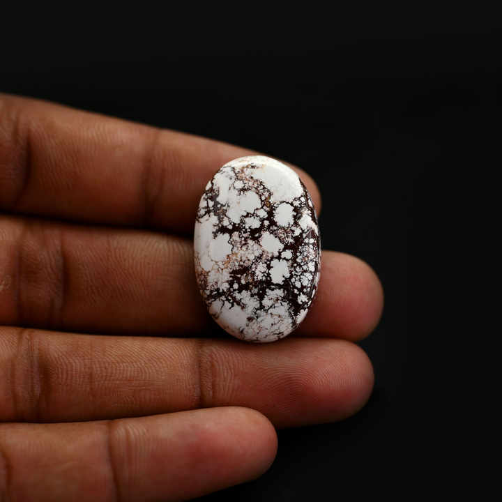 High Quality 20x30mm large Oval Mohave Wild Horse Jasper Cabochon 18K Silver Smooth Flat Back Calibrated for Jewelry Making
