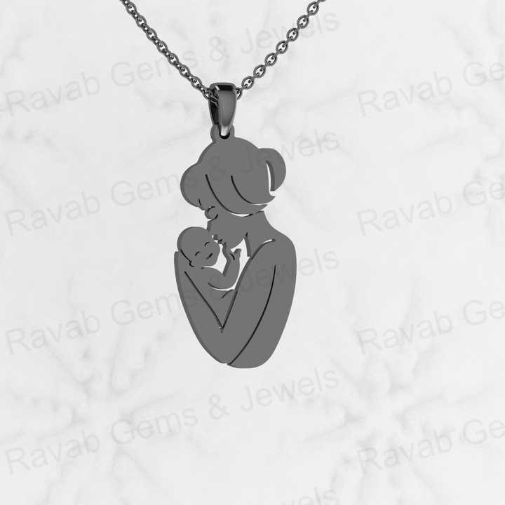 New Arrival Solid 925 Sterling Silver 34mm Mother Love Child Personalized Baby Birth Necklace Kid Gift Keepsake Jewelry
