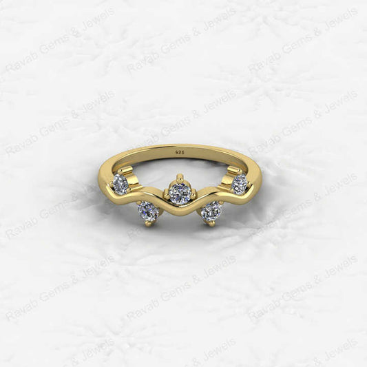 Genuine 925 Sterling Silver Eternity Band Minimalist 18K Gold Vermeil Brilliant Cut CZ Ivy Leaf Vine Ring for Women Fine Jewelry